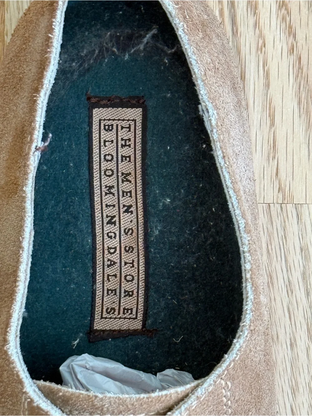 Bloomingdale's Men's Store Tan Suede Oxfords Men's EU 41 8 - 8.5 Made in Romania